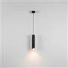 maolo Lampadario a Sospensione Cilindrico GU10 Design Moderno Nero Opaco | Faretto Pendente da Soffitto Regolabile 30cm | Illuminazione Interni per Cucina, Corridoio, Isola, Angolo Lettura