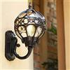 Mengjay Trade Applique da parete Paris Lanterna elegante d'oro nera vintage stile rustico E27 impermeabile IP44 perfetta per esterni: cortile, balcone e giardino terrazzo. (34cm, nero)