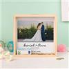 Wanapix | Salvadanaio in Legno Personalizzato con Foto/Nome/Testo| Salvadanaio 3D | Legno di Pioppo e Acrilico Trasparente | Quadrato 21 cm | Matrimonio