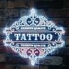 ADVPRO Tattoo Art Shop Open RGB Dynamic Glam LED Sign - Forma tagliata a bordo - Decorazione da parete intelligente 3D - Segnaletica dinamica multicolore st06s22-fnd-i0275-c
