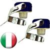 Euposia - Made in Italy - Set 2 Pezzi - Stopper Universale Vino & Champagne con BLOCKWAF System Fino a 6 ATM. - in Acciaio Cromato - Modello 1920 Blu con Aletta Inox -