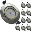 LED ATOMANT Confezione da 10 Faretto LED da Incaso in Acciaio Rotondo Orientabile 80mm 7W, Colore Bianco Caldo (3000K), 700 Lumen, Taglio 75mm, Diretto a 220V