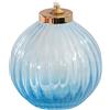 Christus Ampolla Elegante Azzurra Piccola in Vetro Rigato con Gigler in Ottone Dorato - Lampada Decorativa per Atmosfere Accoglienti a Cera Liquida - Ideale per Illuminare e Arredare con Stile