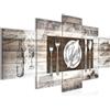 Runa Art - Quadri Abstract Della Cucina 200 x 100 cm 5 Pezzi XXL Decorazione Murale Design Grigio 038151c