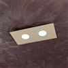 Top Light Plafoniera da soffitto rettangolare 2 luci Area con attacco GX53, struttura colore sabbia, design moderno 40x20x3cm