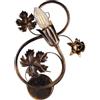 Be-Light Applique Iris 1 Luce Arte Povera Con Foglie In Ferro Marrone E Oro