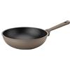 Guzzini - Wok in alluminio, antiaderente, 28 CM, Bronzo, ''COOK&STRONG''