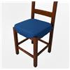 SalGiu Cuscini Sedie (set da 6) Con Alette 4 Lacci Imbottito Tinta Unita 40x40 (Blu)