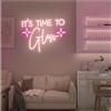 LEMST Scritta luminosa Insegna Al Neon It's Time To Glow, Per Parrucchiere, Decorazione Per Centro Estetico, Da Parete Per Attività Commerciali, 17.72inx15in(C)