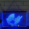 YSOLDA Record giradischi LED insegna al neon, luci al neon incise USB 3D personalizzate con dimmer, per musica dal vivo party bar negozio di chitarre appeso a parete decorativo dimmerabile,Blu,30x20cm