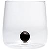 Zafferano Bicchiere in Vetro Borosilicato Fatto a Mano, Bilia Nero all'interno, Capacità 44 cl, Diametro 88 mm, 6 Pezzi