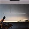 WJYCYN Moderno LED pendente Tavolo da pranzo Dimmerabile acrilico Lampada a sospensione da sala da pranzo Design lineare Lampadario a sospensione con telecomando per ristoranti Ufficio L150cm 60W nero