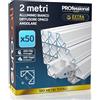 Eurocali 50x Profilo Angolare da 2 metri (100mt) in Alluminio Bianco per Strisce LED Schermatura Opaca ingombro max striscia led 12.1mm - 19 x 19