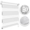 Estika Tenda a rullo giorno e notte senza forare - Larghezza: 45 cm, Altezza: 150 cm - Colore: Bianco - per interni, per finestre, tessuto a doppio strato semi-trasparente, protezione solare