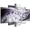 Cuadros B&D XXL - Quadro 200x100 cm 5 Pezzi - Stampa su Tela Strutturata Grande - Quadri Moderni Componibili Camera da Letto Matrimoniale - Stampe da Parete Arte - Fiore Orchidea Diamond b-A-0238-b-p