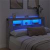 IKAYAA Testiera Letto Matrimoniale con LED Testiera Letto Matrimoniale Legno 160 cm Testiera con Contenitore Testiera Letto con Scomparti -Grigio cemento-160 x 103.5 cm