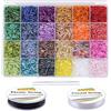 EuTengHao Kit di 9600 perline in tubo di vetro con perline di semi di cornetta piccole per lavori manuali, bracciali, collane, artigianato, forniture per la creazione di gioielli con due corde di