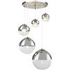 Globo 15851-5 - Lampadario a sospensione in vetro cromato, colore: Trasparente