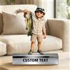 AGEUIRPOD Figurina Personalizzata con Foto, Statuetta Cartoon Stile Personalizzata Decorazione da Scrivaniain Acrilico, Idee Regalo Personalizzato per Coppia Famiglia Regali Compleanno Donna Uomo