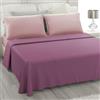 L'ANTICO ARCOLAIO - Completo Lenzuola Matrimoniali 4 Pezzi (Lenzuolo Sotto Rosa, Lenzuolo Sopra Malva) Set Lenzuola Matrimoniale Jaquard in Microfibra, Biancheria da Letto Made in Italy