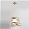 Planetitaly Lampadario moderno a sospensione a fasce intrecciate, in ferro verniciato finish opaco - Attacco 1xE27, Potenza max 1x60 W, dim. 33x22 cm, lunghezza filo 100 cm (Tortora)