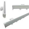 GLOBALCORPORATION Binario per tende a soffitto e parete in alluminio bianco con scorrevoli da interno Bastone Scorritenda per tendaggi moderni scorrimento manuale strappo kit completo (100 CM)