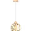 iDEGU Lampadario a Sospensione Moderna 20CM Lampada da Soffitto in Legno e Metallo Design Gabbia Vintage Lampada a Sospensione per Camera da Letto Soggiorno Sala da Pranzo Cucina Ristorante (Dorato)