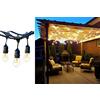 DRIWEI Catena luminosa nera decorativa vintage 10m stringa 10 portalampade gazebo