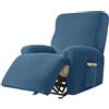 JHLD Velluto copripoltrona relax reclinabile-Blu scuro-1 posto | Copridivano Reclinabile Elasticizzato con Tasche Universale lavabile Per Soggiorno