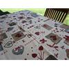 Pago Poco Tovaglia Rettangolare Disegno SHABBY 100% COTONE in Tutte Le Misure Colore Rosso MADE IN ITALY !!! (140x450)