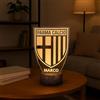 Generico Lampada in Plexiglass con Base Nera Logo Parma Calcio e Nome Personalizzato Decor Night Light LED Luce Camera 7 Colori