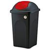 Stefanplast, Pattumiera Bascula multipat, portarifiuti, con Coperchio Basculante, Nero Rosso, 39x39x68 cm