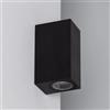 Generico Applique a muro cubo led per esterno 2xgu10 nero grigio bianco alluminio vetro doppia emissione luce up e down 220v ip65 (nero)