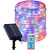 SUAVER 32 m, 300 LED, catena di luci a energia solare, impermeabile, con telecomando, timer, striscia LED, dimmerabile, tubo solare, decorazione stringa, luci solari di Natale (multicolore)