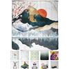 arteneur® - Tenda da doccia antimuffa, 150x200 cm, materiale riciclato Öko-Tex Standard 100, orlo zavorrato, non trasparente, impermeabile, lavabile, con 10 anelli ed e-book, motivo: Giappone