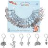 NBEADS 18pz Pendenti In Lega Segnapunti, 6 Stili Stile Tibetano Segnapunti All'Uncinetto con Gancio per Orecchino A Leva Scoiattolo Riccio Foglia Pigna Ciondoli per Maglieria Tessitura Accessori