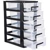 SAFIGLE Armadio Portaoggetti Trasparente Con 5 Cassetti in Plastica Organizer Compatto Multiuso Per Ufficio Casa E Studio Contenitore Salvaspazio Da Scrivania 12.40X8.66X5.98In