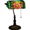 Uziqueif Lampada da scrivania Vintage, Lampada da Tavolo Tiffany, Paralume in Vetro, abat Jour da Comodino con Interruttore a Catena, per la casa, Il Letto, la scrivania, Ufficio,C