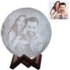 Q&K Supporto Personalizzato Per Foto, 3D Moon Lamp Personalizzata, Luce Lunare Personalizzata Con Foto E Testo,16 Colori,Usb Night Light For kids,Compleanno,Natale,Regali Per La Festa Della Mamma (15cm)