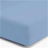 SpazioTessile Lenzuola Sotto con Angoli di Finissimo Puro Cotone Percalle o Federe 3 Volà (Piazza e Mezza x 120x190, Azzurro)