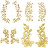 NBEADS 8pz 4 Stili Toppe Ricamate con Fiori in Pizzo, Toppe Termoadesive Toppe Cucite Applicazioni Floreali Dorate per La Decorazione di Abiti da Sposa Riparazione di Abbigliamento Zaini Jeans Caps