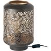 Baroni Home Lampada da Tavolo Dorata in Ferro, Lampada da Comodino di Design, Abat Jour Colorata Oro, Lanterna, 21x21x36 cm