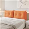ZQBXHDZW Testata Letto Cuscini,Cuscino da Lettura per Letto,Cuscini Testata Letto,Pelle di Zampa di Gatto Non Lavabile,Copri Testiera Letto Matrimoniale Imbottito(180 * 60 * 15CM,Orange Yellow)