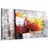 murando - Quadro Astratto 135x45 cm 1 Pezzo - Stampa su Tela Strutturata XXL Grande - Quadri Moderni Soggiorno Grandi - Stampe da Parete Murale Arte Moderno Pittura - a-A-0331-b-b