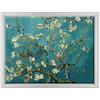 ConKrea - Quadro su Tela Canvas INTELAIATO - con Cornice - Ramo di MANDORLO Fiorito per Van Gogh- 30x40cm - Stile Moderno Bianco - (cod.296)