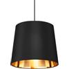 meineWunschleuchte Lampada a sospensione decorativa LAUREA con paralume in tessuto, diametro 30 cm, in nero e interno oro, ambiente di luce unico in design pregiato.