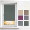 Estika Tenda a rullo senza forare - 70 x 150 cm - Grigio scuro - per interni, per finestre, tessuto semi-trasparente, protezione solare
