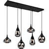 meineWunschleuchte Lampada a sospensione a barra LED 6 luci vetro cromato specchiato effetto vetro fumé