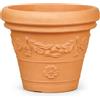 Tecnokit Tera Vaso Grande Festonato Ø55 cm Anticato in Resina, Vaso Decorativo Effetto Terracotta per Interno ed Esterno, Fioriera Classica Grande per Piante, Fiori e Giardino