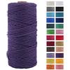 JeogYong Corda di Cotone Naturale Macrame, 4 Fili Spesso Filato per Arazzi, Appendini per Piante, Artigianato Fai da Te, Decorazioni 3mm x 100m (Morado Oscuro)